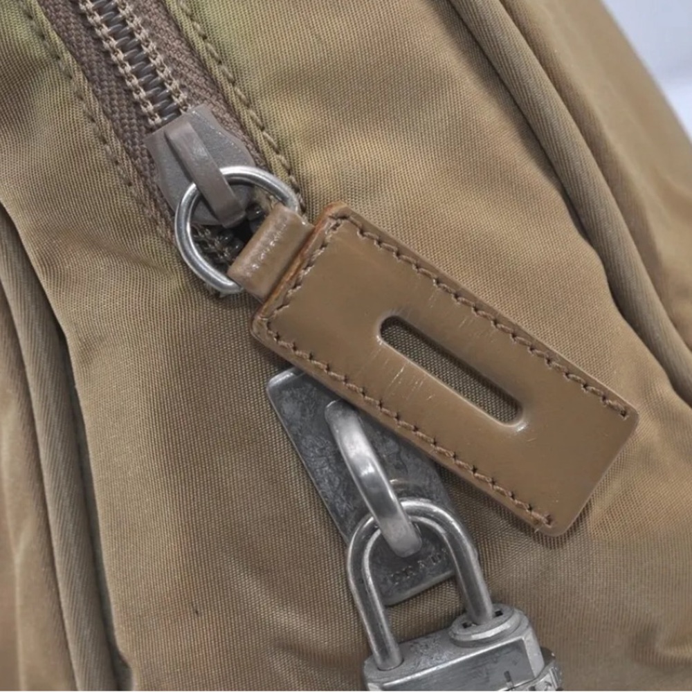PRADA Vintage Nylon Tessuto Leather Shoulder Hand Bag Brown - Picture 9 of 14